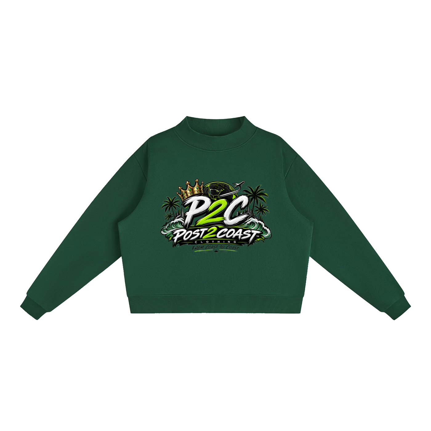 Essential Fleece Mock-Neck Crew Sweatshirt
