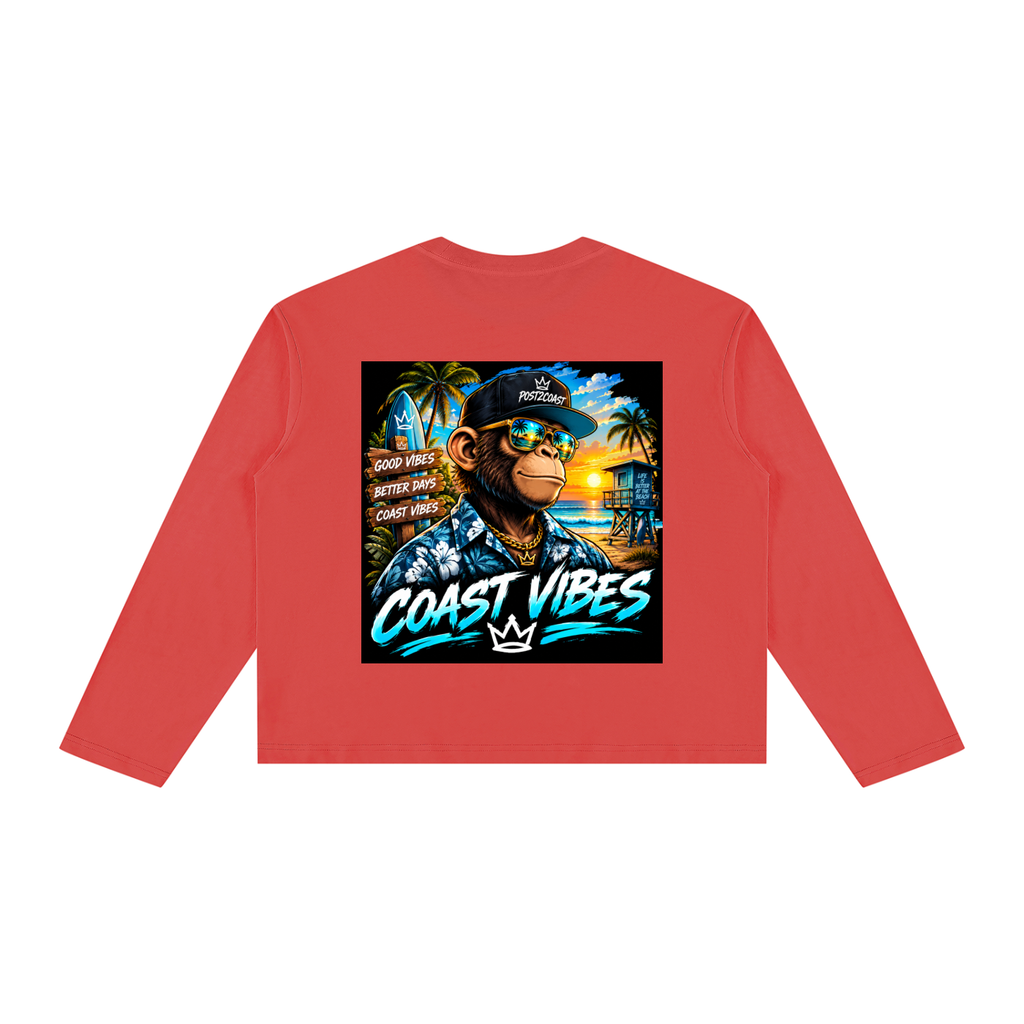 Unisex Vintage Wash Long Sleeve Boxy T-Shirt
