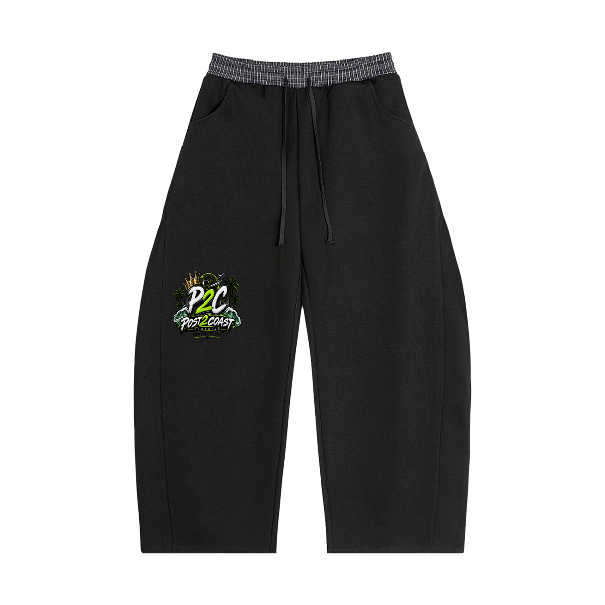 Plaid Waistband Barrel Sweatpants