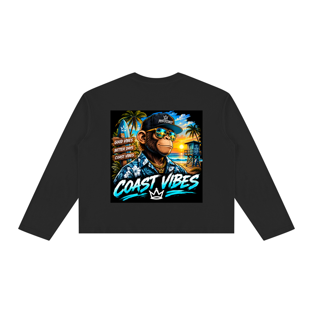 Unisex Vintage Wash Long Sleeve Boxy T-Shirt