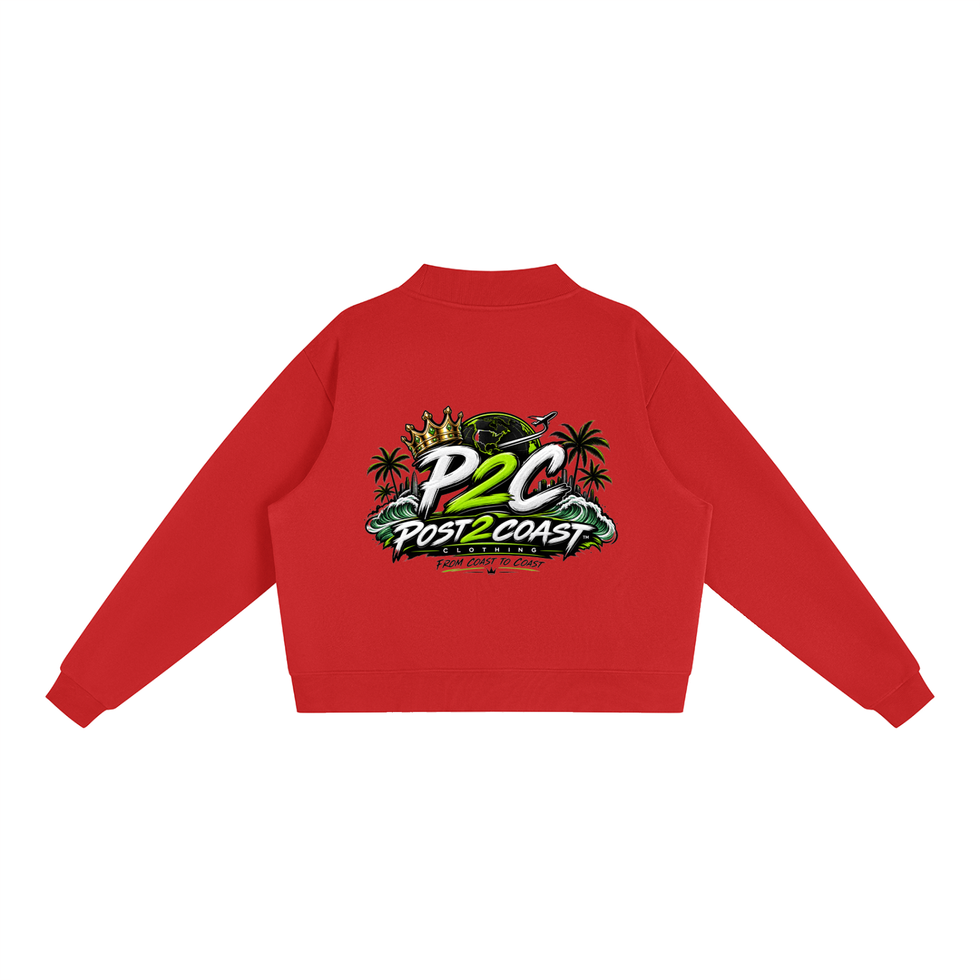 Essential Fleece Mock-Neck Crew Sweatshirt
