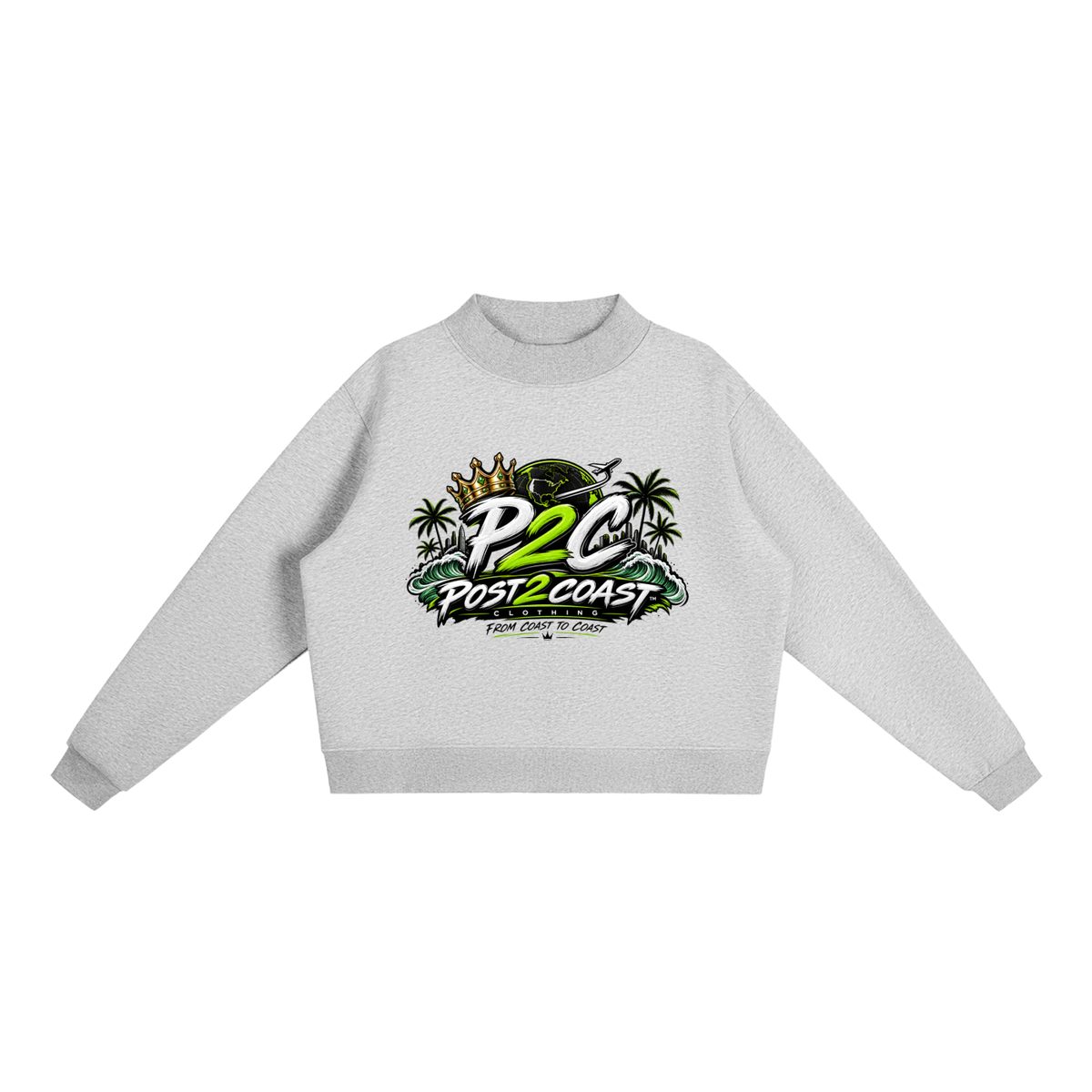 Essential Fleece Mock-Neck Crew Sweatshirt