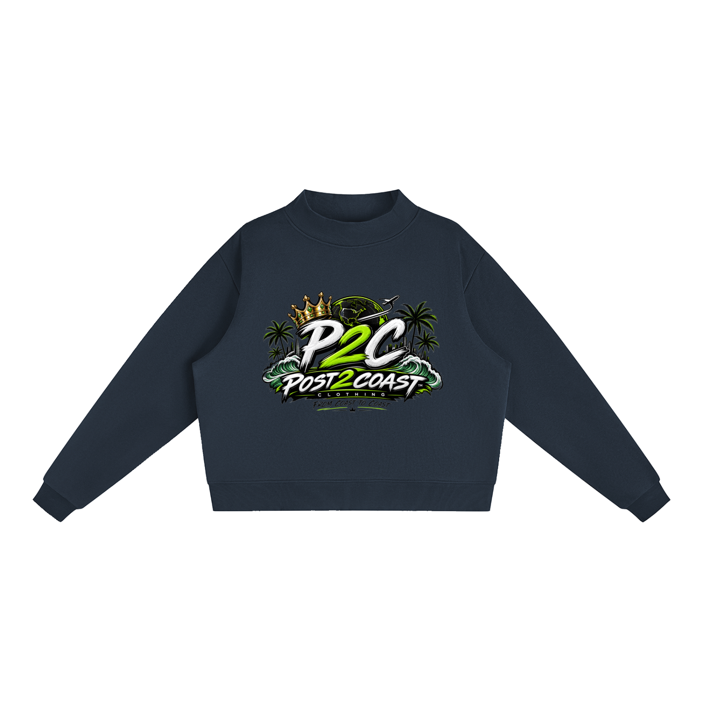 Essential Fleece Mock-Neck Crew Sweatshirt
