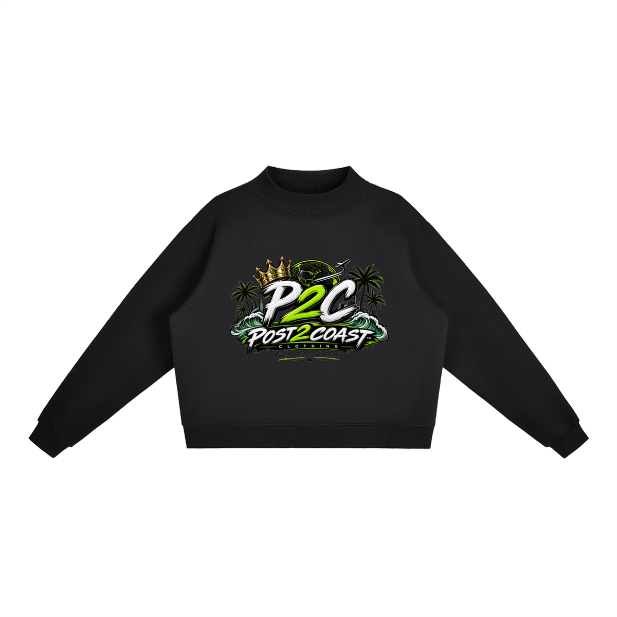 Essential Fleece Mock-Neck Crew Sweatshirt