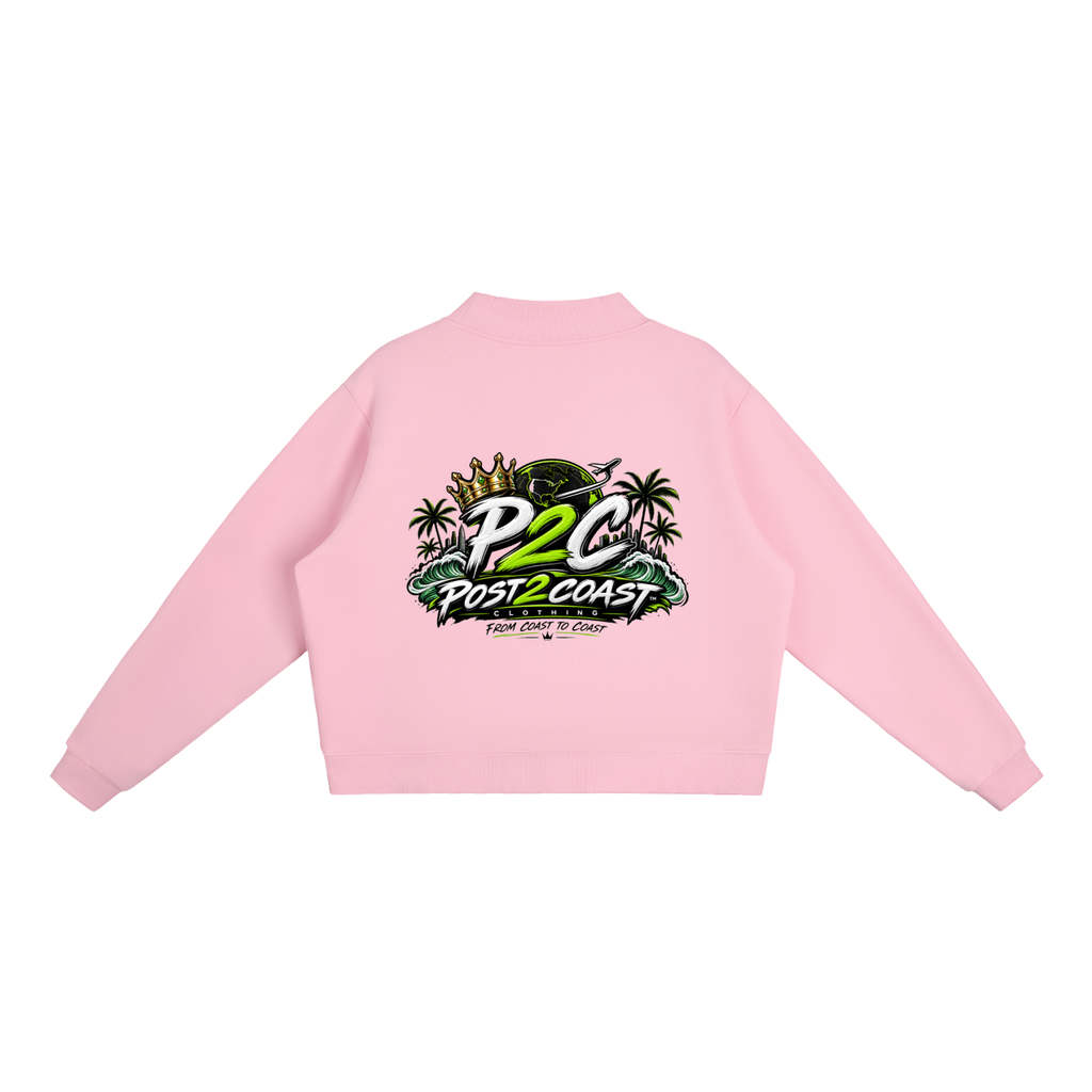 Essential Fleece Mock-Neck Crew Sweatshirt