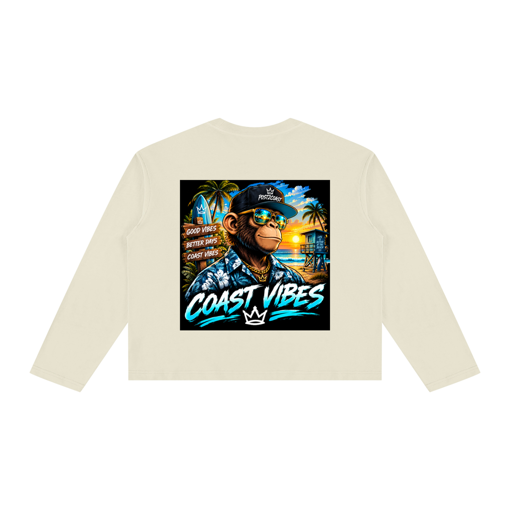 Unisex Vintage Wash Long Sleeve Boxy T-Shirt
