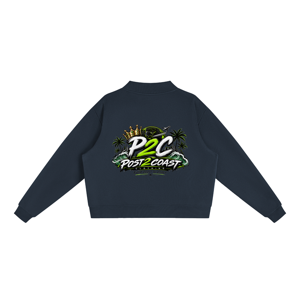 Essential Fleece Mock-Neck Crew Sweatshirt