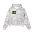 Dirty Washed Zip-Up Fleece Hoodie