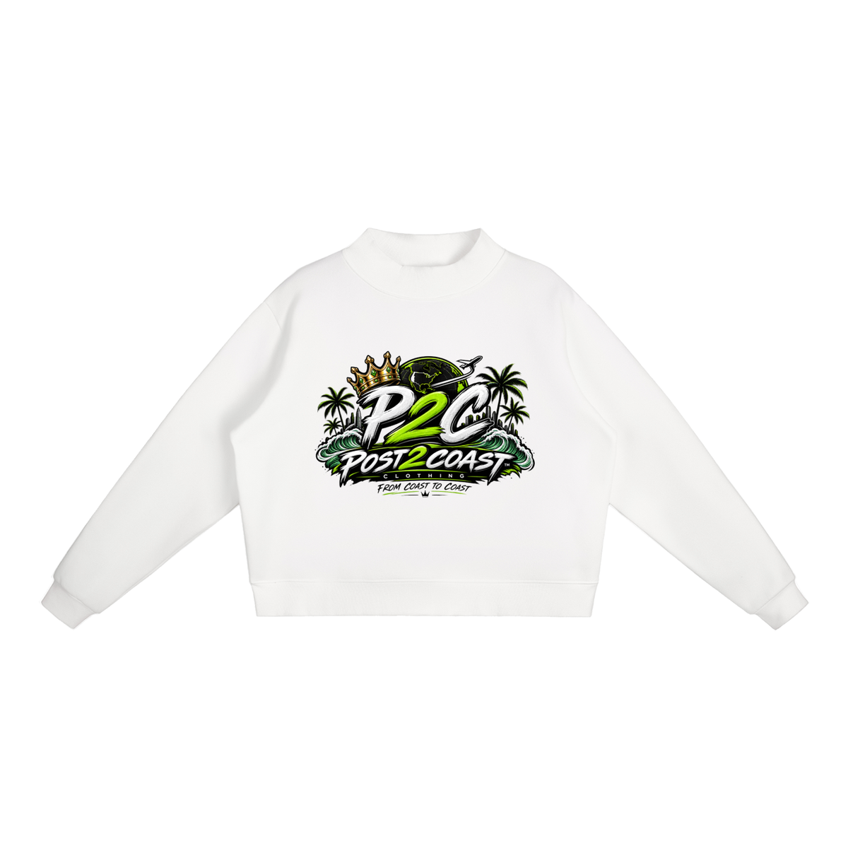 Essential Fleece Mock-Neck Crew Sweatshirt