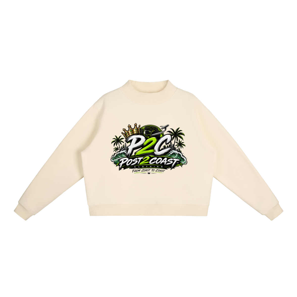 Essential Fleece Mock-Neck Crew Sweatshirt
