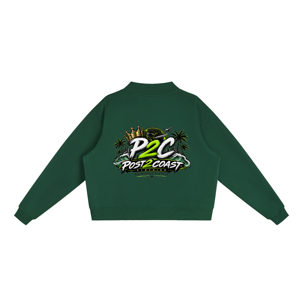 Essential Fleece Mock-Neck Crew Sweatshirt