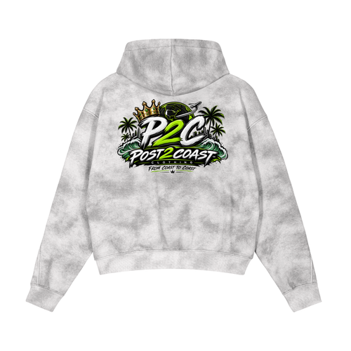 Dirty Washed Zip-Up Fleece Hoodie