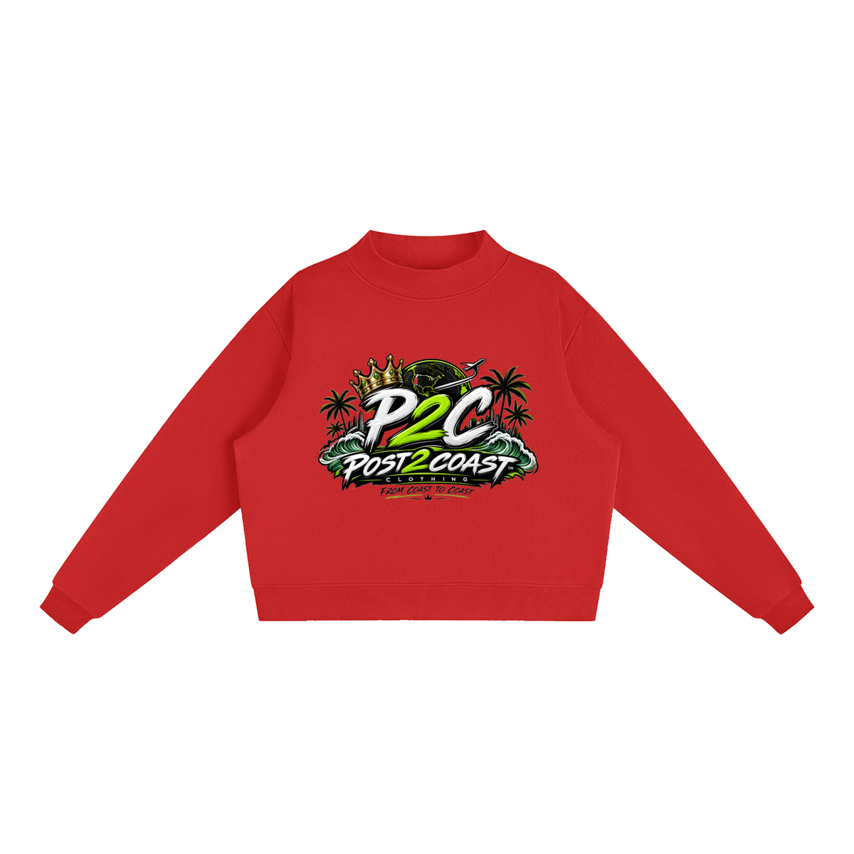 Essential Fleece Mock-Neck Crew Sweatshirt